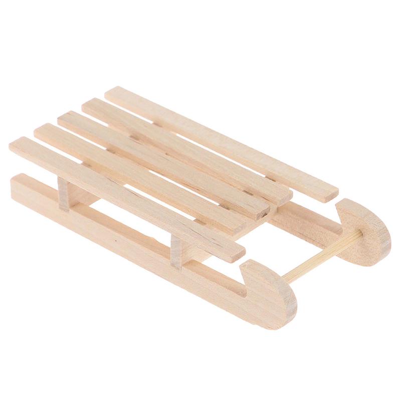 1/12 Toy House Miniature Wooden Christmas Sleigh Model Diy Accessories