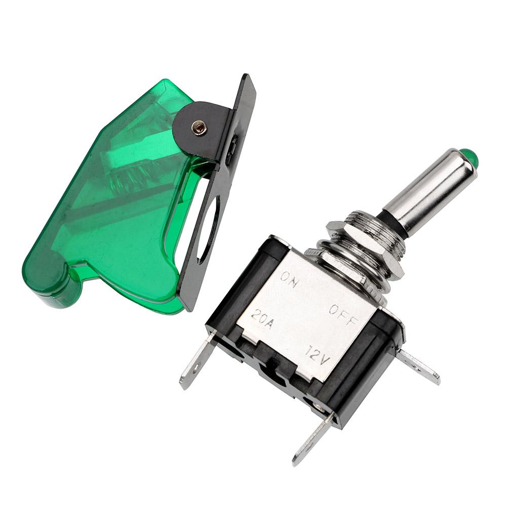 Тумблер 1 шт. 12 В 20 А с защитной крышкой Внутренние детали автомобиля Авто крышка светодиодная лампа светодиодный переключатель универсальный контроль вкл/выкл SPST тумблер кулисный переключатель