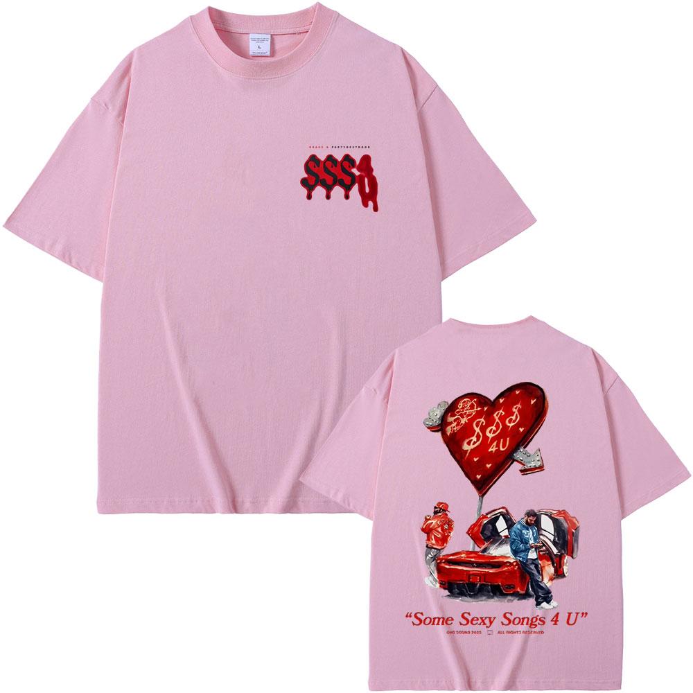 2025 New Drake & PARTYNEXTDOOR SSS4U Some Sexy Songs 4 U New Album Graphic T-shirt Men Women Hip Hop Fashion Oversized T Shirts