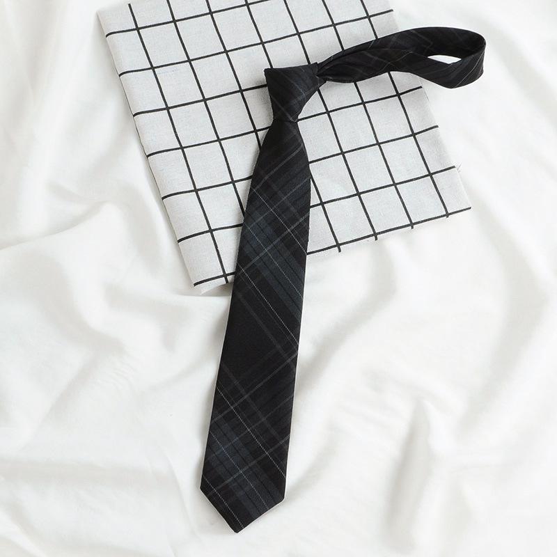 Лимонный Плед Галстук для Школьной Формы с Морской Солью - Ручная Работа в Японском Академическом Стиле для Мужчин и Женщин