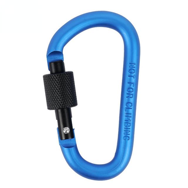 Outdoor Screw Lock Buckle D Shaped Carabiner Clasp Keyring Clip Camping Kits Sports Rope Buckle Water Cup Buckle Tool