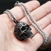 Vintage Black Skull Pendant Necklace 316L Stainless Steel Hip Hop Biker Dark Skull Necklaces Male Party Jewelry Halloween Gifts