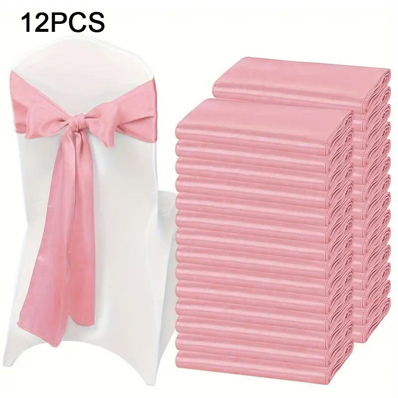 12 шт. пояса для стульев свадебный атласный рождественский однотонный чехол для стула с декоративным бантом на день благодарения вечеринка банкет несколько цветов