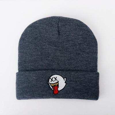 Осенне-зимняя жаккардовая шапка-пуловер, многоцветная с надписью, мужская и женская, взрослая, шерстяная вязаная шапка