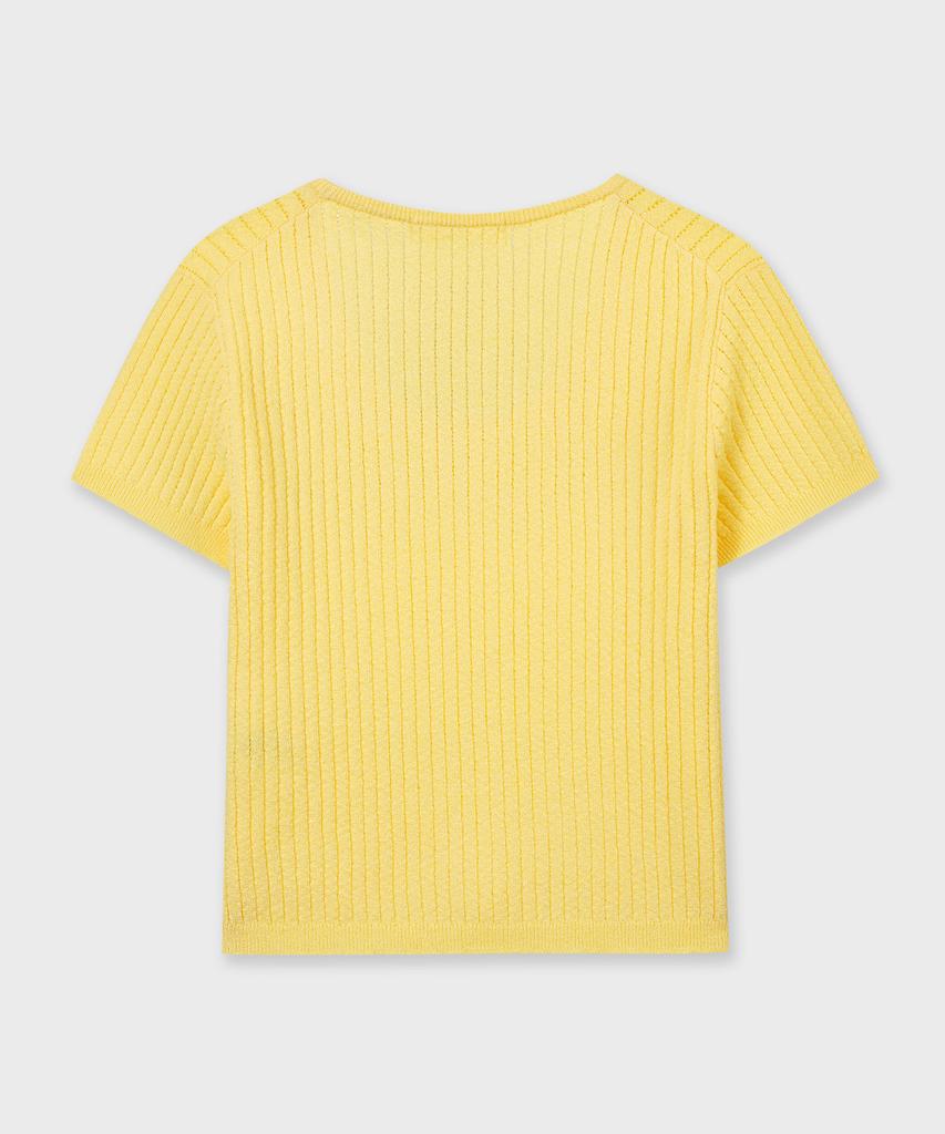 PLAC WOMEN U-Neck Half Sleeve Knit 2 Colors