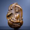 Chinese Boxwood Wood Carving Exquisite Kwan-yin Buddha Statue Ornament Art