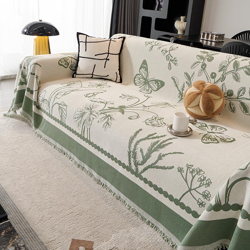 Винтажный утолщенный чехол для дивана из синели, нескользящее одеяло для дивана, простое подушка, полотенце для волос от ветра и песка, модное одеяло, полотенце для дивана