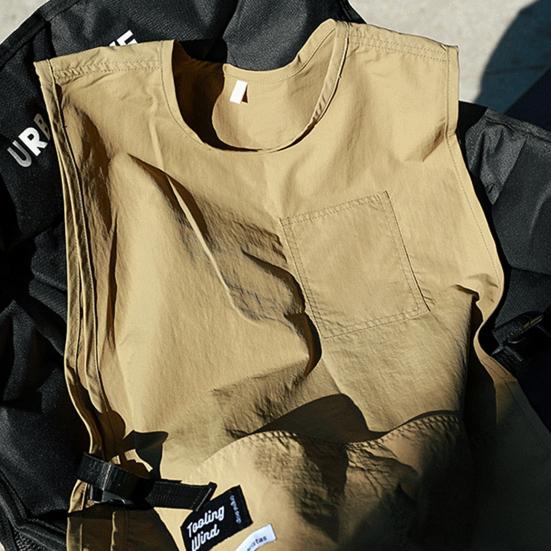 Нейлоновый фартук, водонепроницаемый, устойчивый к пятнам, повседневный жилет, однотонный жилет без рукавов, рабочая одежда с карманами для кухни, рукоделие, живопись