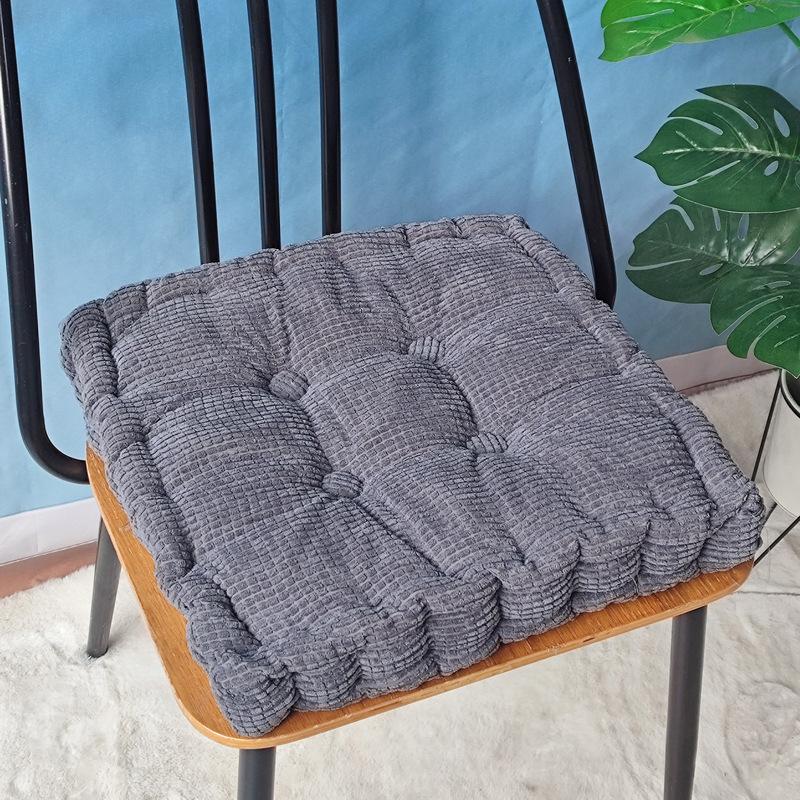 Квадратная подушка-сиденье из кукурузной муки синего цвета 38x38 см, Подушка для стула из полиэфирного волокна для офиса, гостиной, спальни, сиденья автомобиля