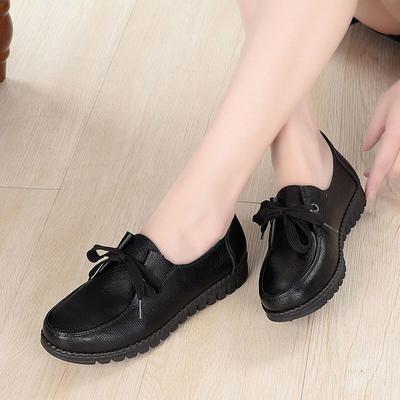 Женская обувь на шнуровке в стиле ретро. Удобные туфли на плоской подошве. Повседневная рабочая обувь из мягкой кожи, осень и зима.
