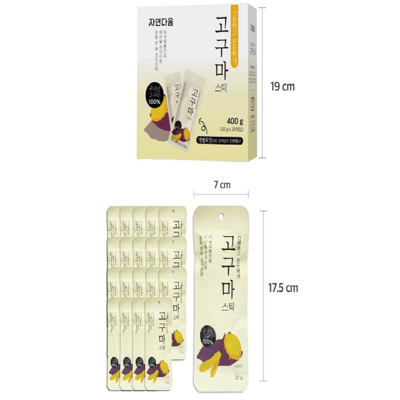 Jayoun Корейские полусушеные палочки из сладкого картофеля, 20 г x 20 порций, корейская еда