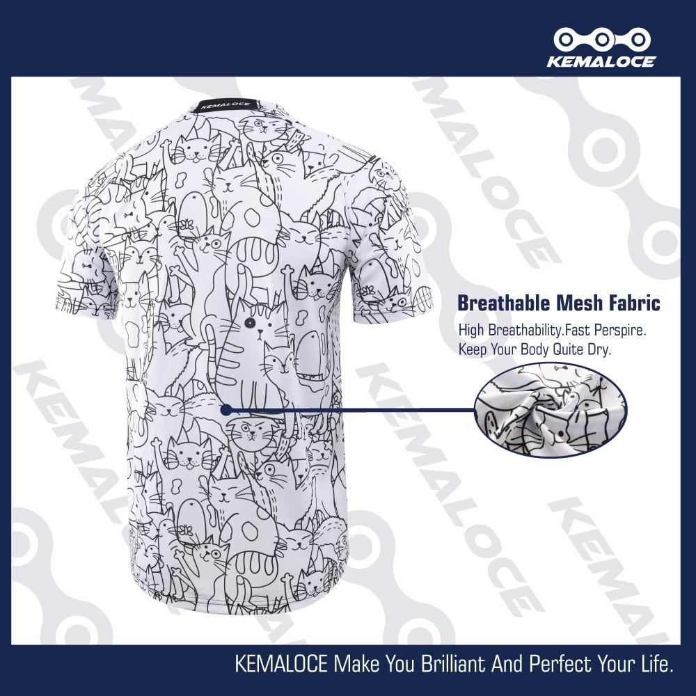 KEMALOCE Полиэстер унисекс MTB трикотаж белый Bmx трикотажные изделия профессиональный дышащий короткий рукав горный велосипед трикотаж