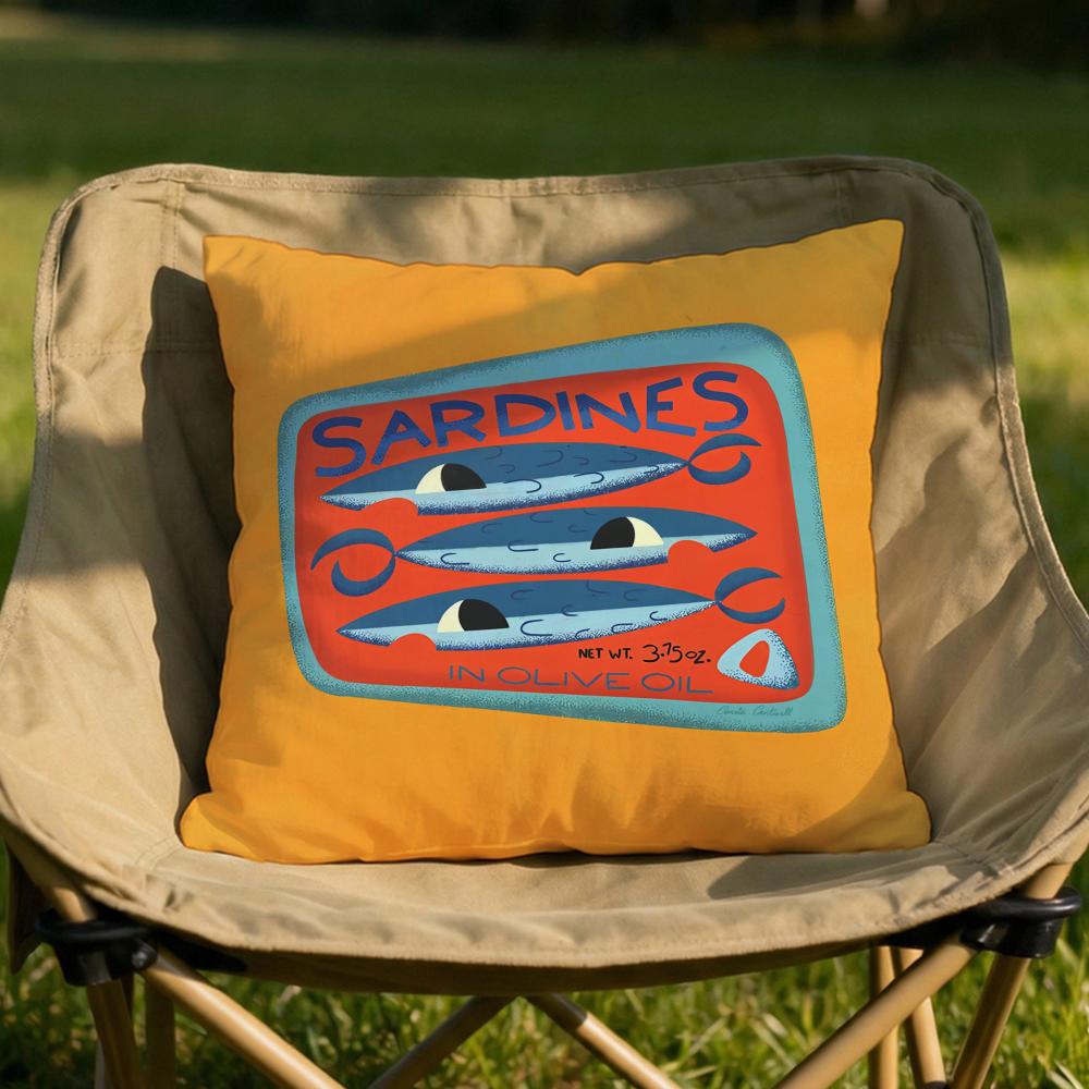 Sardines Art Cushion Cover Soft Reversible  Durable Pillow Cover  MultiScene Use for Home  Car Daily Comfort