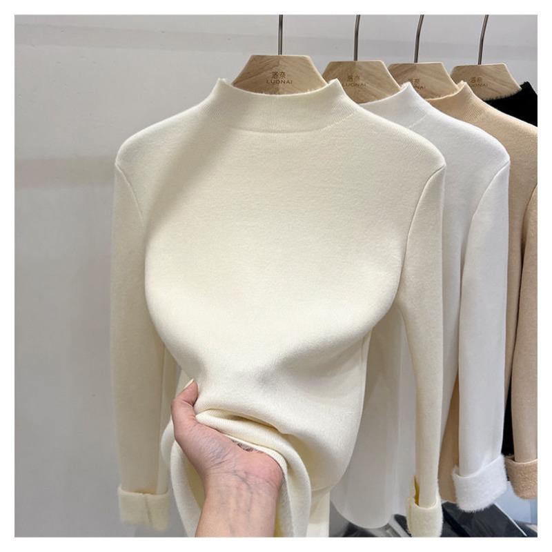 Волосатый свитер с воротником-стойкой для женщин, зимний новый стиль, теплый и толстый свитер-пуловер, популярный модный базовый топ