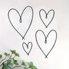 4 PCS Metal Heart Wall Art Abstract Cutout Minimalist Wall Decor for Living Room Bedroom Hanging Decorations