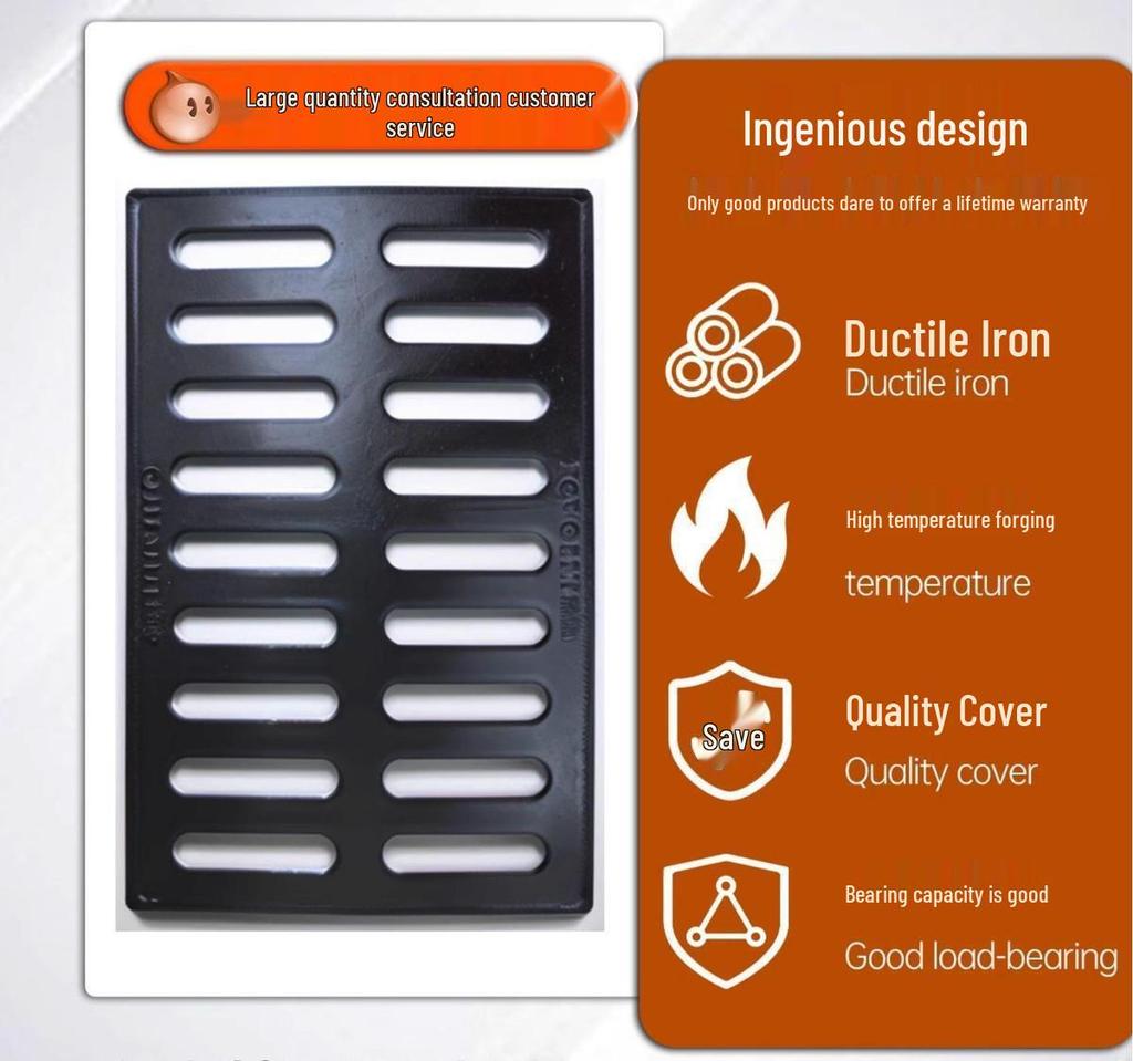 Cast Iron Manhole & Drainage Grate for Sewer/Rainwater Ditch or Courtyard.