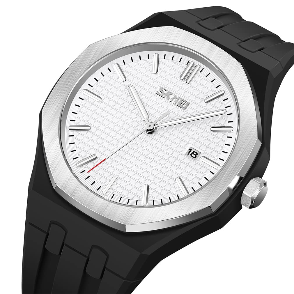 Простые черные силиконовые спортивные водонепроницаемые наручные часы стильные повседневные брендовые аналоговые кварцевые часы дата флуоресцентные наручные белые часы для школьников