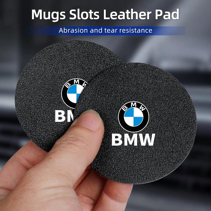 2025 Car Carbon Leathe Coasters Pads Centre Console Cup Non-Slip Mats For BMW E30 E34 E36 E39 E46 E52 E53 E60 E61 E62 E70 E