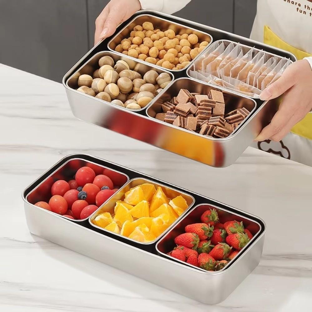 2/34/6/8 Compartment Condiment Container Rectangle Shape Spice Jar Storage Set Outdoor Stall