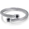 New Stainless Steel 6mm Retro Gradient Braided Cable Wire Titanium Steel Open Simple Steel Wire Bracelet