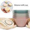 12Pcs Silicone Muffin Cups Reusable Non-sticky Food Grade Cupcake Making Cup Mold DIY Baking Accessories
