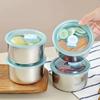 304 Stainless Steel Food Preservation Box Round Leak-proof Lunch Box Heat Resistant Sealed Food Storage Bowl Kitchen Tableware