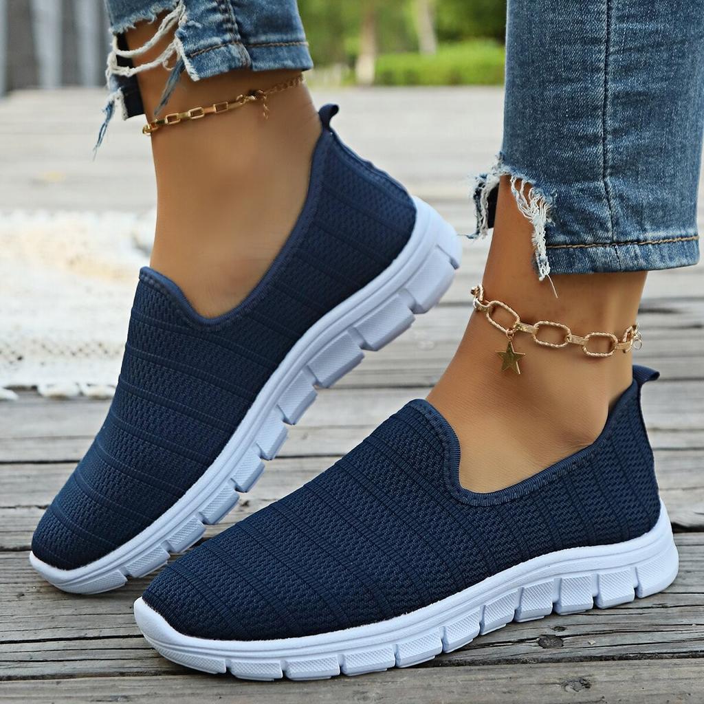 Sneakers Slip On Flat Shoe Women's Fashion Casual Loafers Walking Shoe Outdoor Mesh Soft Bottom Sports Zapatos De Mujer