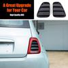 Gloss Black Rear Tail Light Louvres Cover Trim For Fiat 500 Abarth 595 695 16+