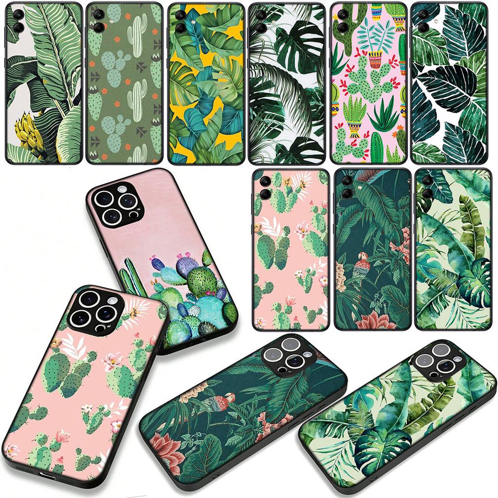 Cactus Leaf Plant Leaves Phone Cover Case for Xiaomi Redmi Note 14 12 13 ProPlus A3 Pro Plus 12C 13C 14C 5G 4G Casing