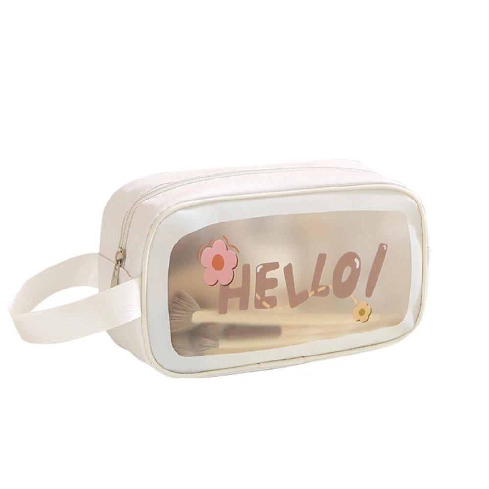 PVC Cartoon Cosmetic Bag Translucent Large Capacity Toiletry Storage Bag Waterproof Swimming Beach Bag Travel Makeup Bag