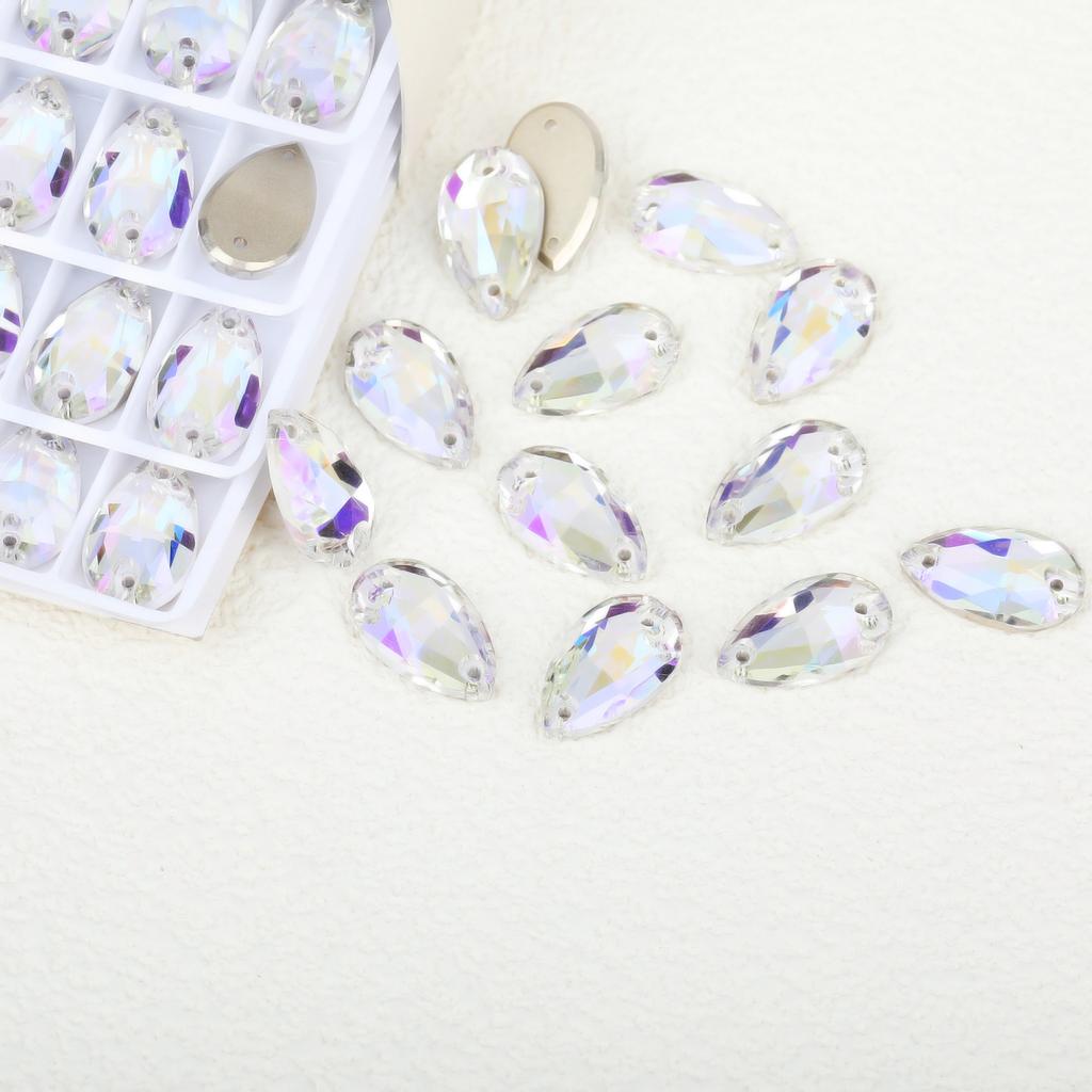 K9 Weichen Glass Boutique, ручная работа, сверло с плоским дном, двойным отверстием, капля воды, плоская пряжка, цветной бриллиант особой формы, самодельное/двойное отверстие, сверло для драгоценных камней
