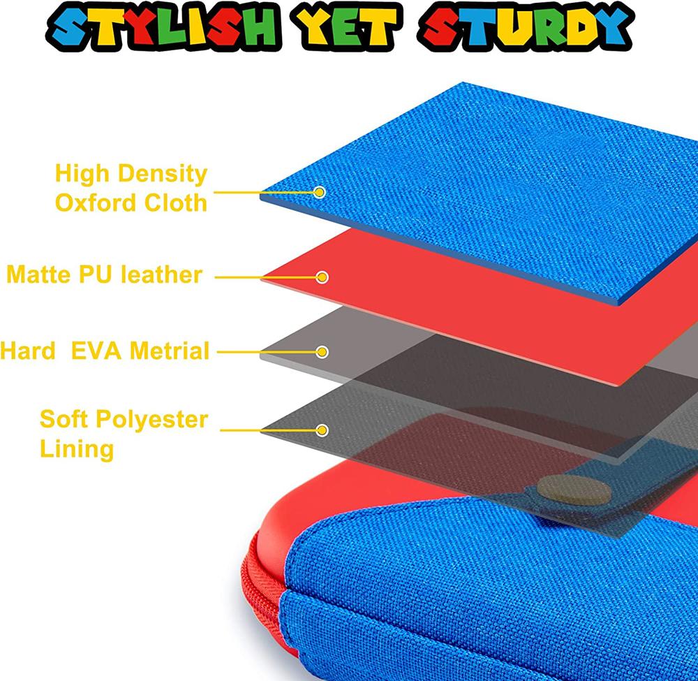 Чехол для хранения EVA Switch, совместимый с Nintendo Switch/OLED, симпатичный портативный чехол для Switch с 10 держателями для игр для Mario