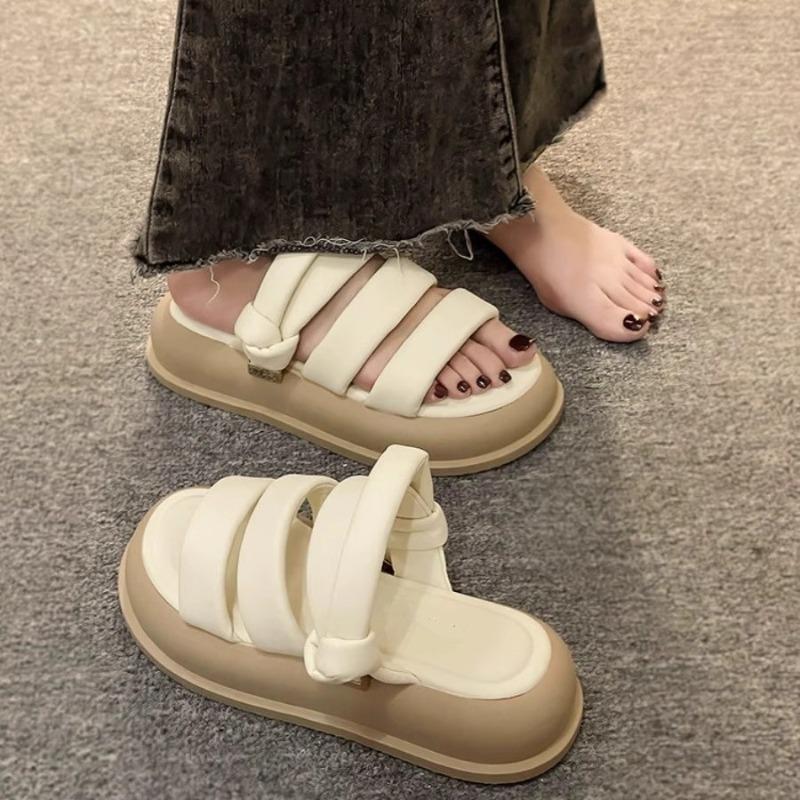 Thick-soled One-word Sandals Women's New Niche High-end Summer Slippers Wear Versatile Shoes