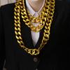 Chain Gold Plated Sweater Chain Punk Thick Chain Necklace Fashion Jewelry Men Exaggerated Necklace