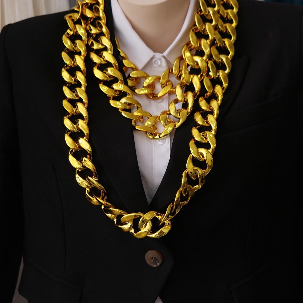 Chain Gold Plated Sweater Chain Punk Thick Chain Necklace Fashion Jewelry Men Exaggerated Necklace