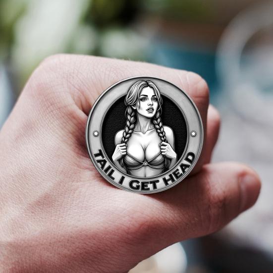 Нахальная Монета для Принятия Решений Монета-Вызов для Взрослых Орел и Решка Двусторонняя Монета для Принятия Решений для Пары Сексуальный Токен Подарок-Прикол для Мужчин Женщин для Вечера Свиданий