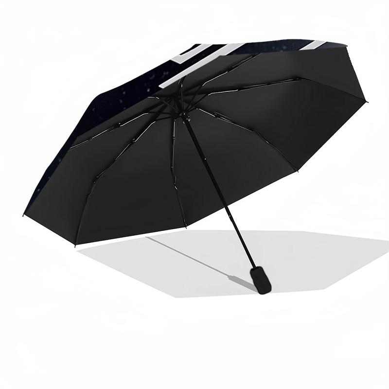 Galactic Logo Design Outdoor Automatic Umbrella Compact 8-Rib Lightweight Durable Plastic & Iron Perfect for Outdoor Adventures Fashion Lovers