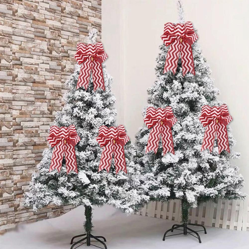 Christmas Tree Topper Bows Holiday Atmosphere Outdoor Decorations