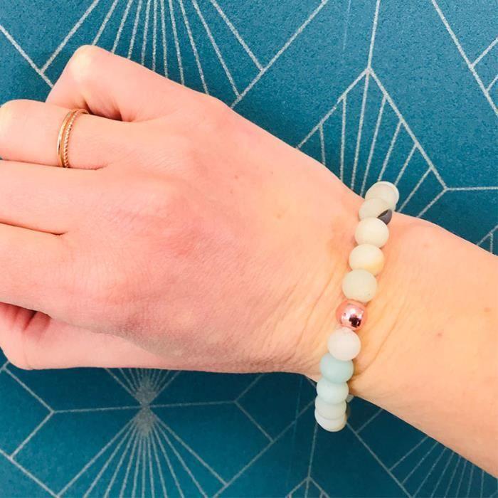 Meditation Bracelet - SHOP-STORY - Amazonite - One Size 18 Cm - Natural Stone - Woman
