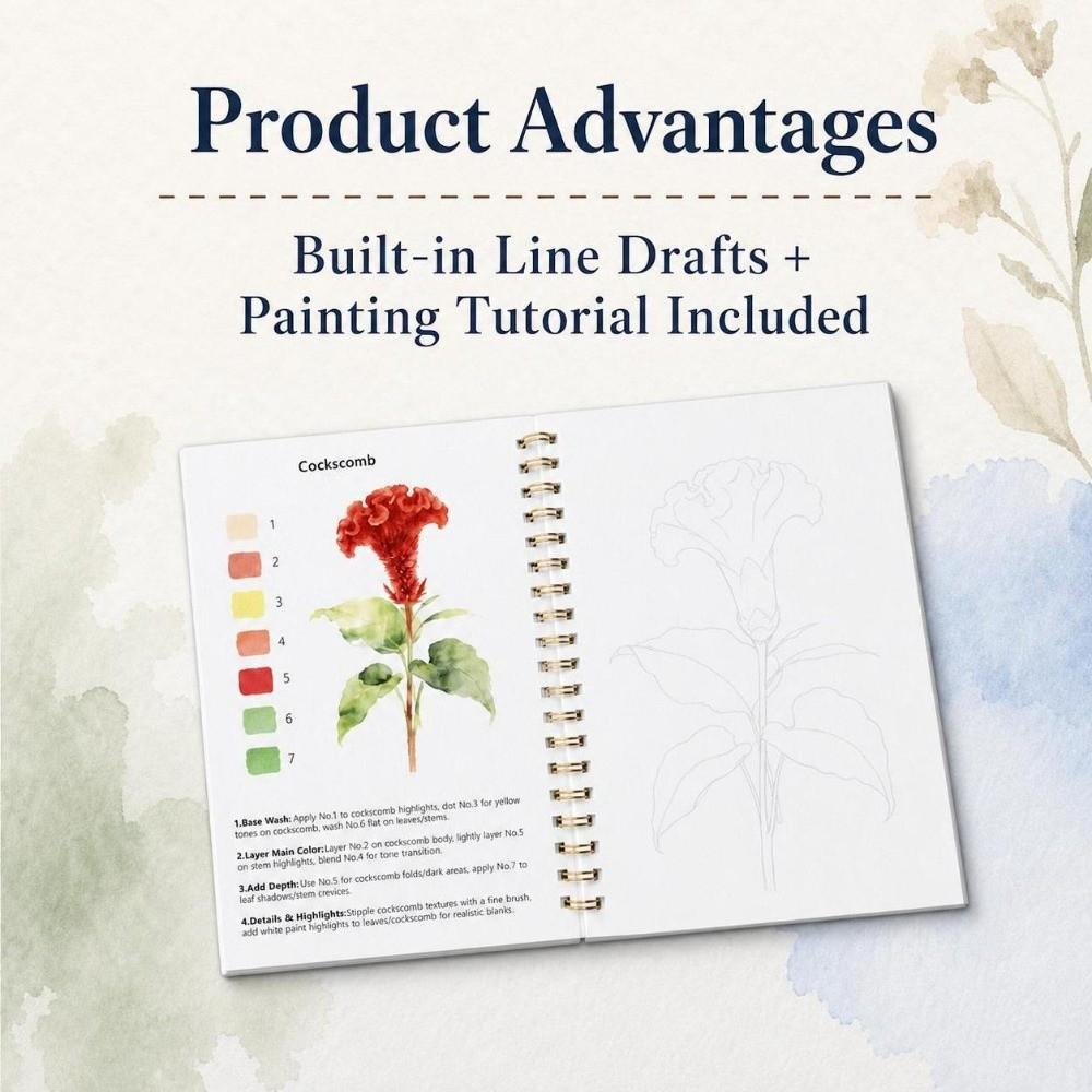 Flower Scenery Animal Watercolor Workbook 200GSM Coloring Sketchbook Painting