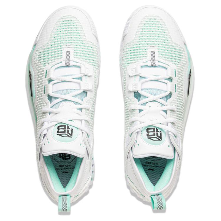 Li Ning BadFive 3 Низкие амортизирующие, износостойкие низкие баскетбольные кроссовки Мужские Стандартные Белые ABFU005-71