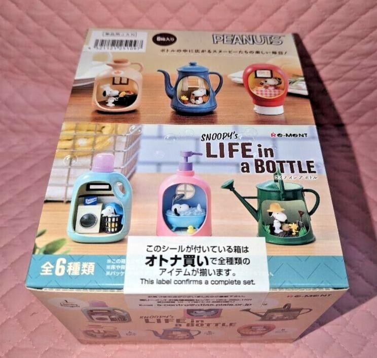 RE-MENT SNOOPYS LIFE BOTTLE 6 шт. КОРОБКА Полный набор Япония