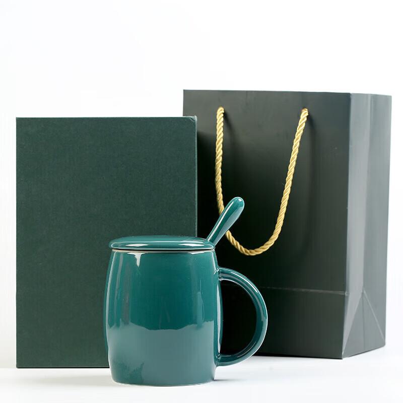 Creative Ceramic Tea Mug with Lid and Spoon