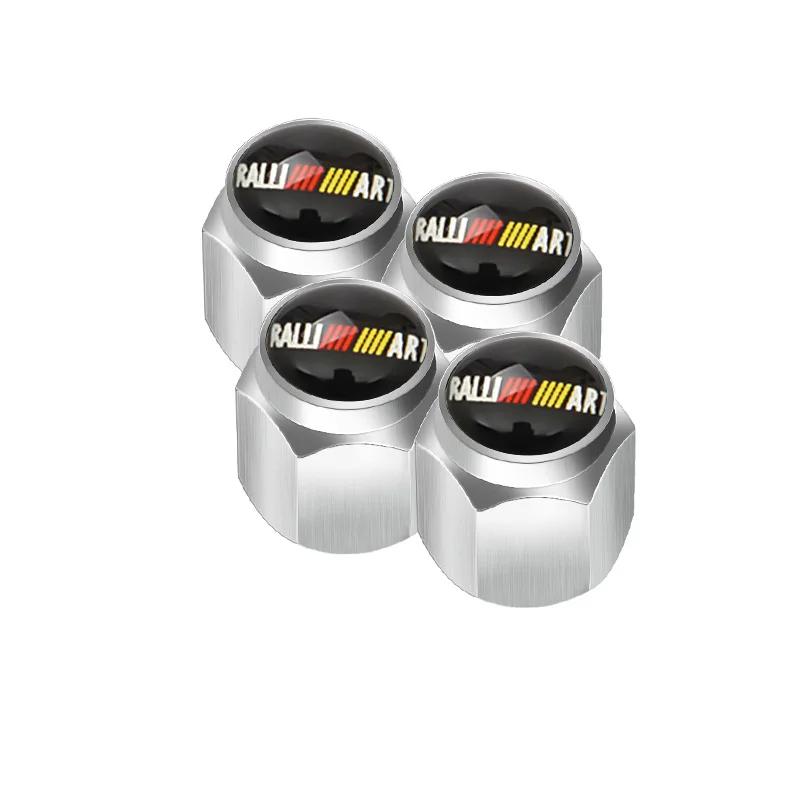 wzvc4 4pcs Alloy Car Tire Valve Caps Wheel Stem Air Covers for Mitsubishi Logo ASX Ralliart Outlander Lancer Pajero Eclipse Galant EVO
