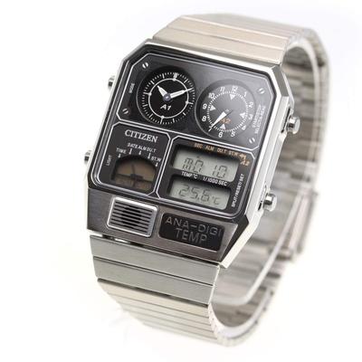 Часы CITIZEN TEMP Модель-переиздание ANA-DIGI, Серебристый, JG2101-78E