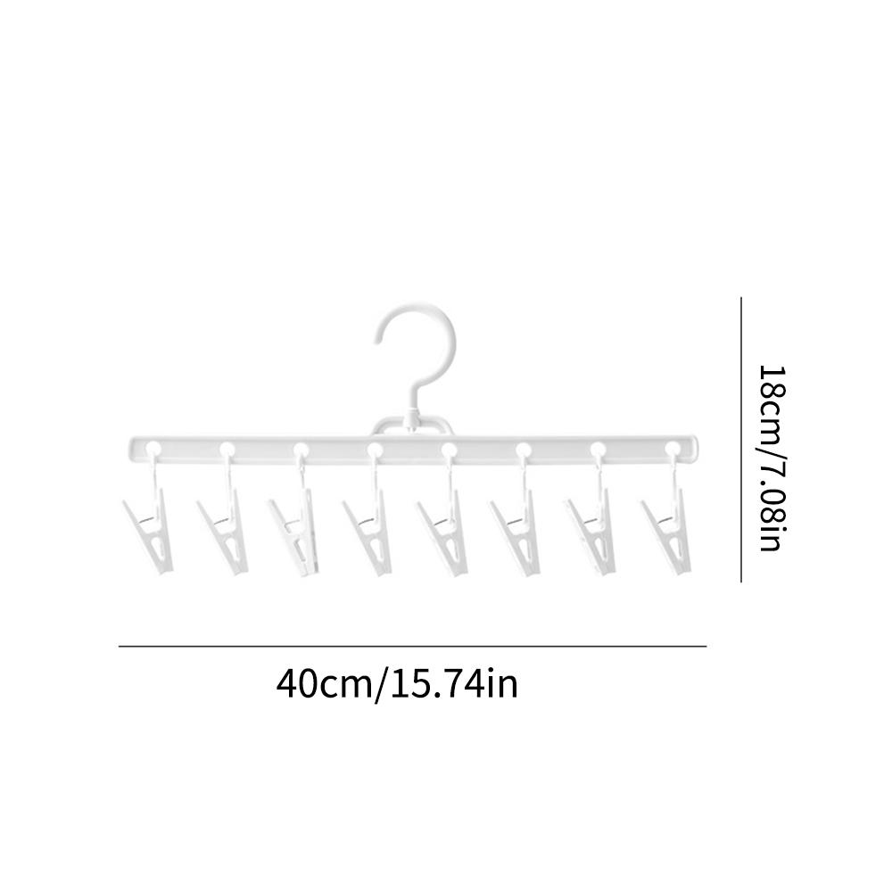 Clothes Drying Hanger with 8 Clips Hanging Drying Rack,Drip Foldable Hanging Rack Drying Towels Bras Baby Clothes Gloves Plastic