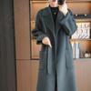 Женское кашемировое пальто средней длины в корейском стиле двустороннее - Высококачественная чистая шерсть, свободный крой для осени и зимы