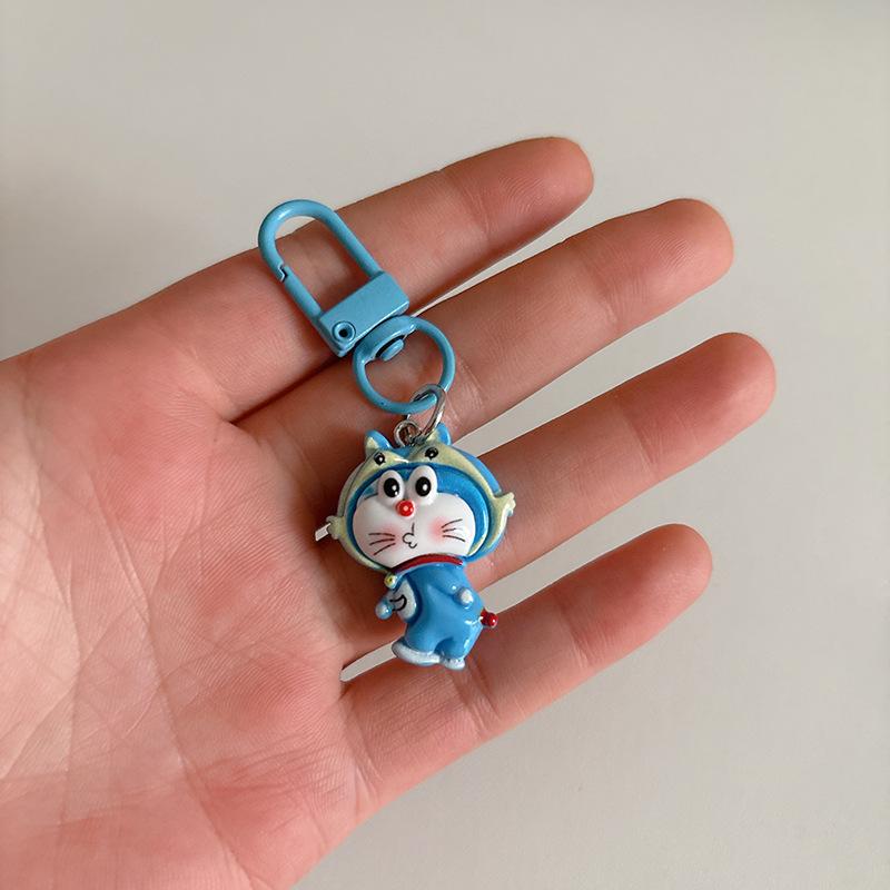 Cartoon Anime Doraemon Keychain Cute Doll Cosplay Car Key Ring Backpack Kawaii Ornaments Jewelry Toy Kids Birthday Gifts