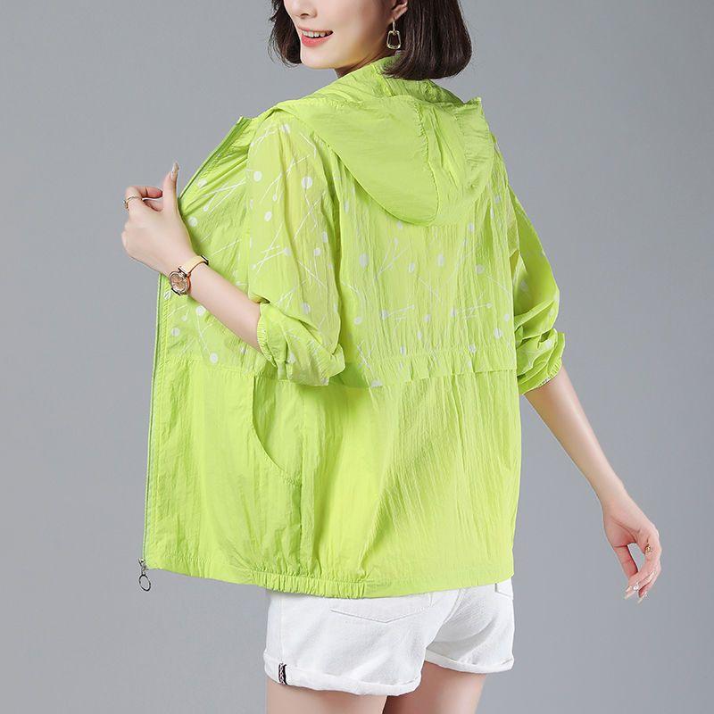 Летнее тонкое базовое пальто для женщин, солнцезащитная одежда, куртки с капюшоном, модная повседневная свободная верхняя одежда