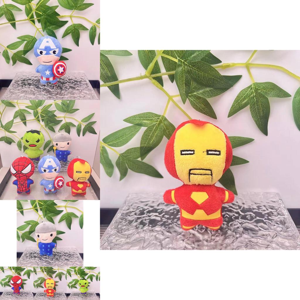 Плюшевая игрушка Marvel Avengers Человек-паук Мягкий брелок с дизайном Железного человека и Халка для детей